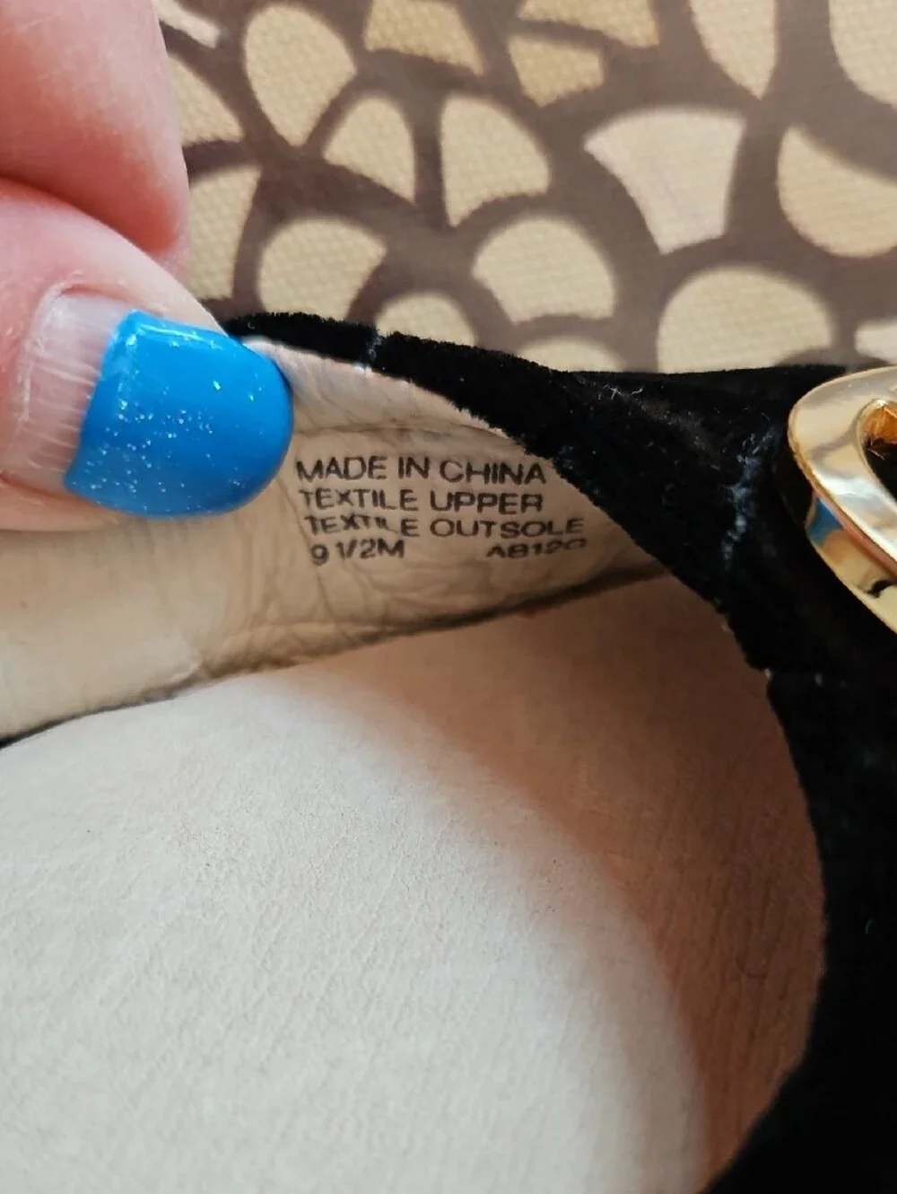 MICHAEL KORS Black Velvet Quilted Ballet Flats with Gold MK Medallion